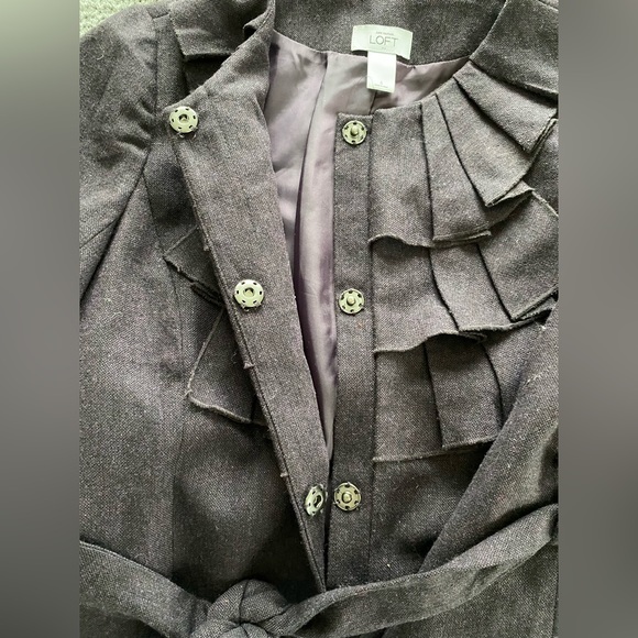 LOFT Ruffle Blazer Wool blend - Picture 3 of 5